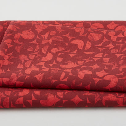 Electric Flow - Geometric Pattern Red 2 Yard Cut