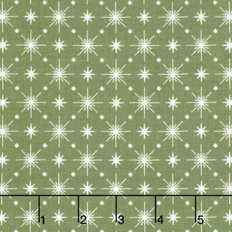 Christmas is in Town - Stars Green Yardage