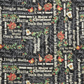 Christmas Musical - Joyous Words Black Metallic Yardage Primary Image