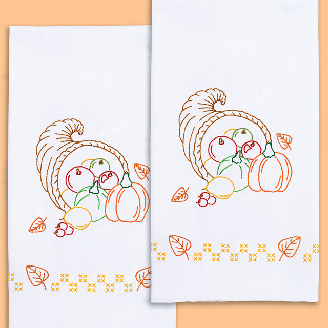 Cornucopia Embroidery Hand Towel Set Primary Image