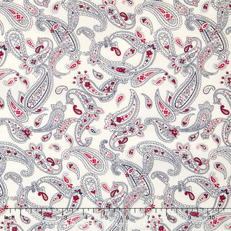 Sevenberry - Bandana Packed Paisley White Yardage