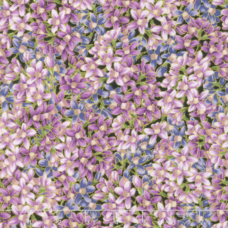 Avery Hill - Blossom Flowers Lavender Metallic Yardage