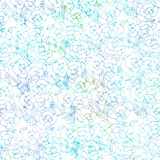 Floral Fun Batiks - Pansy White Yardage