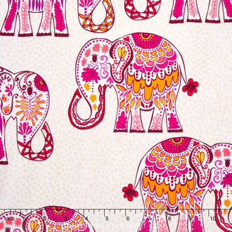 Jules and Indigo - Elephant Pomegranate Yardage