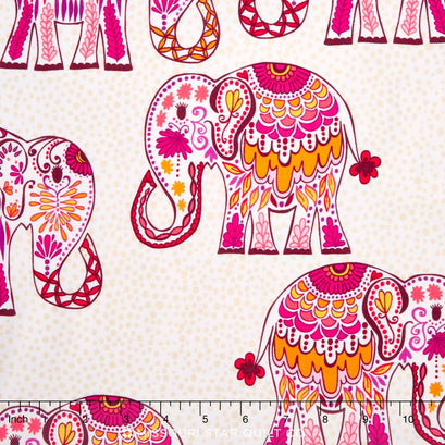 Jules and Indigo - Elephant Pomegranate Yardage