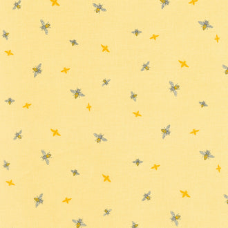 Honey Bees and Flowers Please - Bees Yellow Yardage