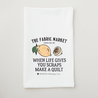 Missouri Star When Life Gives You Scraps White Flour Sack Tea Towel