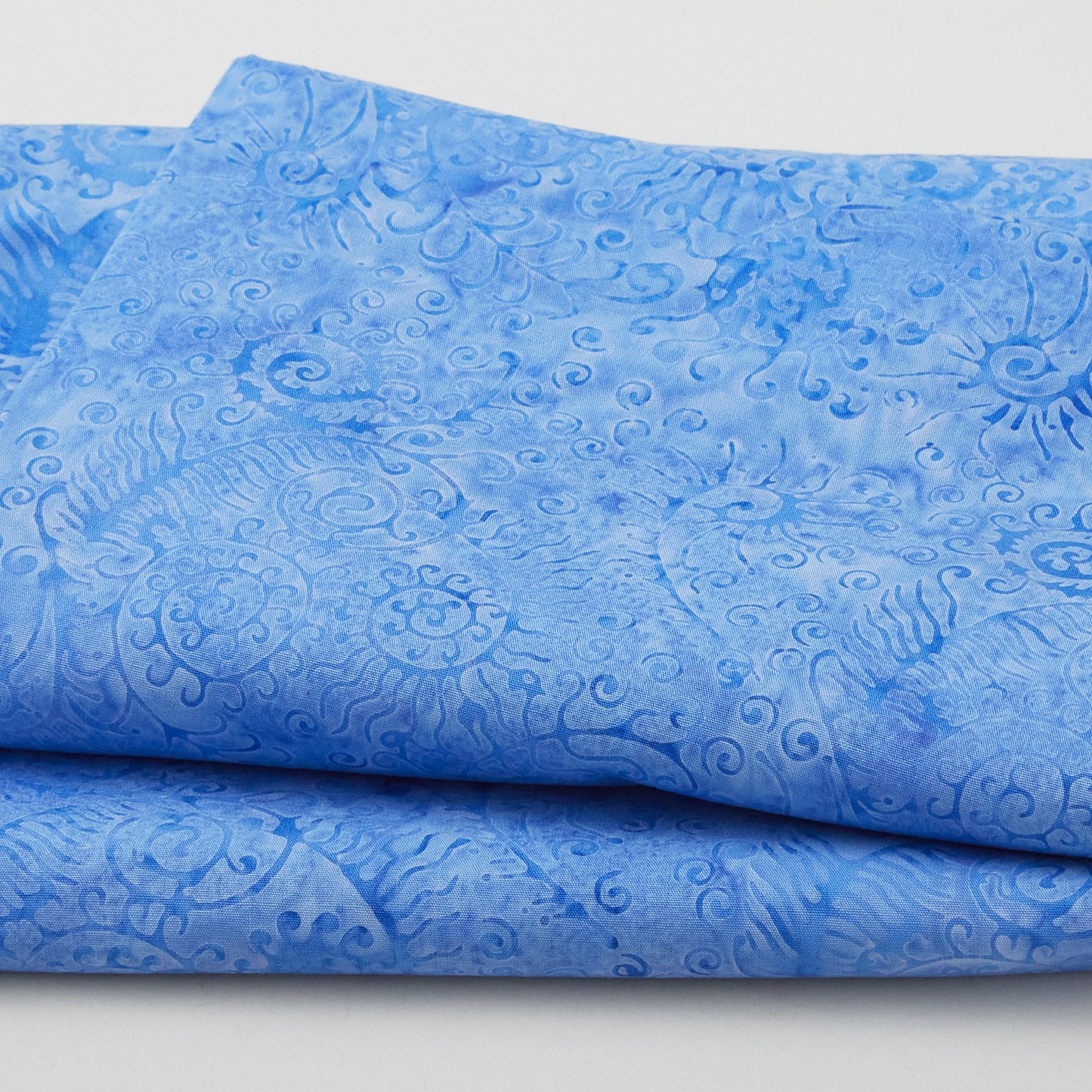 Brilliant Gems Batiks - Curly Vines Blue Bluebird 2 Yard Cut
