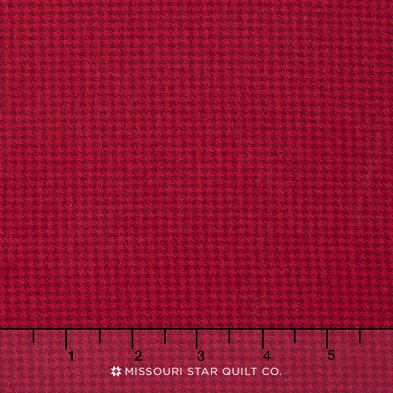 Shetland Flannel - Tiny Houndstooth Red Yardage
