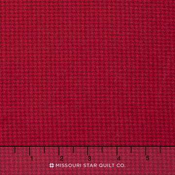 Shetland Flannel - Tiny Houndstooth Red Yardage