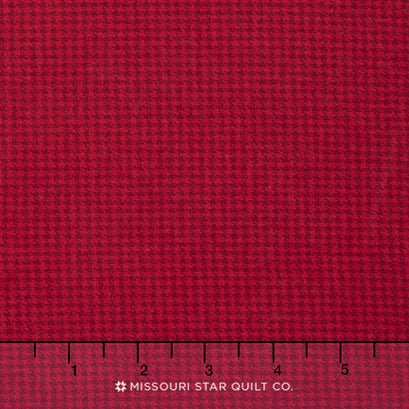Shetland Flannel - Tiny Houndstooth Red Yardage
