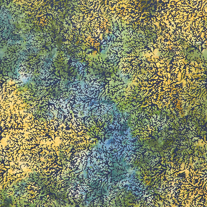Turtle Cove Batiks - Coral Purple Green Flourite Yardage