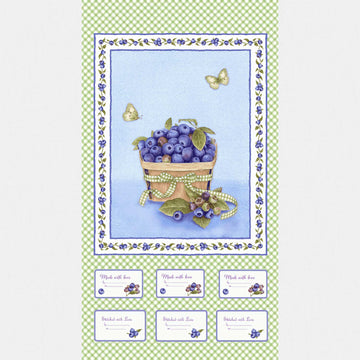 Berrylicious - Blueberry Basket Blue Panel