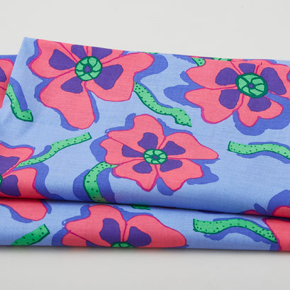 Kaffe Fassett - Collective August 2023 Camo Flower - Blue 2 Yard Cut