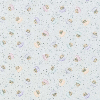 Whiskers & Paws- Dogs Tiny Teacups Grey Yardage