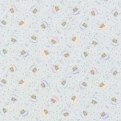 Whiskers & Paws- Dogs Tiny Teacups Grey Yardage