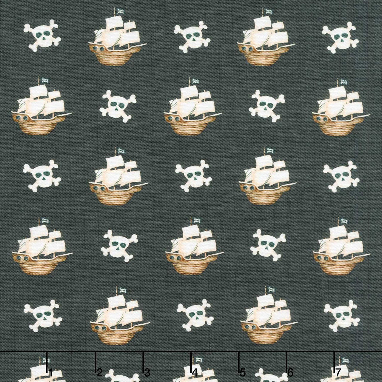 Pirates Ahoy - Ships Black Yardage