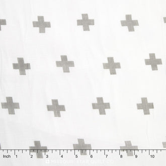 Designer Double Gauze - Plus Print Gray Yardage