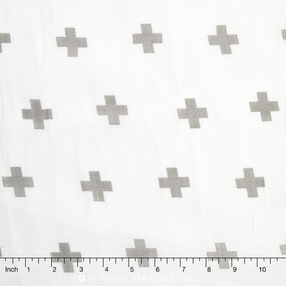 Designer Double Gauze - Plus Print Gray Yardage