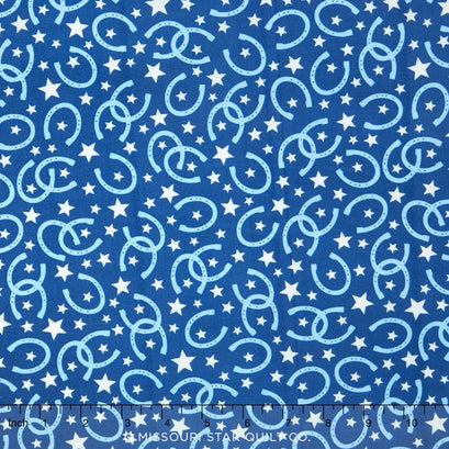 Rodeo Rider - Horseshoe Blue Yardage