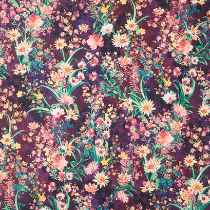 Dreaming of Fall - Daisies Aubergine Yardage