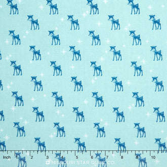 Cozy Christmas - Cozy Reindeer Blue Yardage