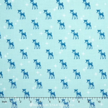 Cozy Christmas - Cozy Reindeer Blue Yardage
