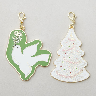 Tree & Dove Zipper Charm