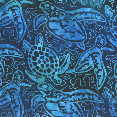 Artisan Batiks - Totally Tropical Turtles Ocean Yardage