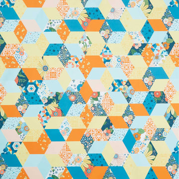 Welcome To Quilt Town - Tumbling Blocks Cheater Multi Yardage