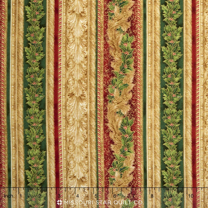 Holiday Flourish 9 - Traditional Colorstory Stripe Holiday Metallic Yardage
