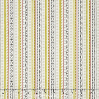 Lost & Found Christmas - Stripe Green Yardage