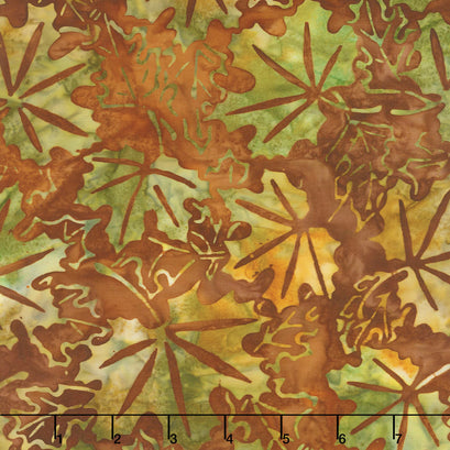 Artisan Batiks - Cornucopia 9 Maple Leaves Rust Yardage