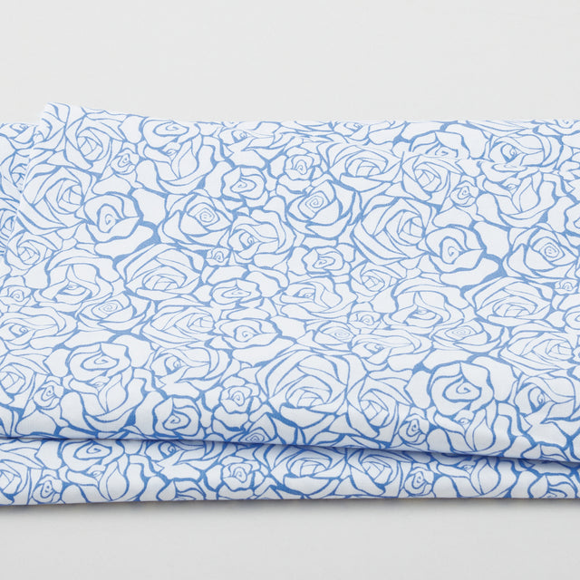 Blue Bayou - Abstract Flowers White 2 Yard Cut Primary Image