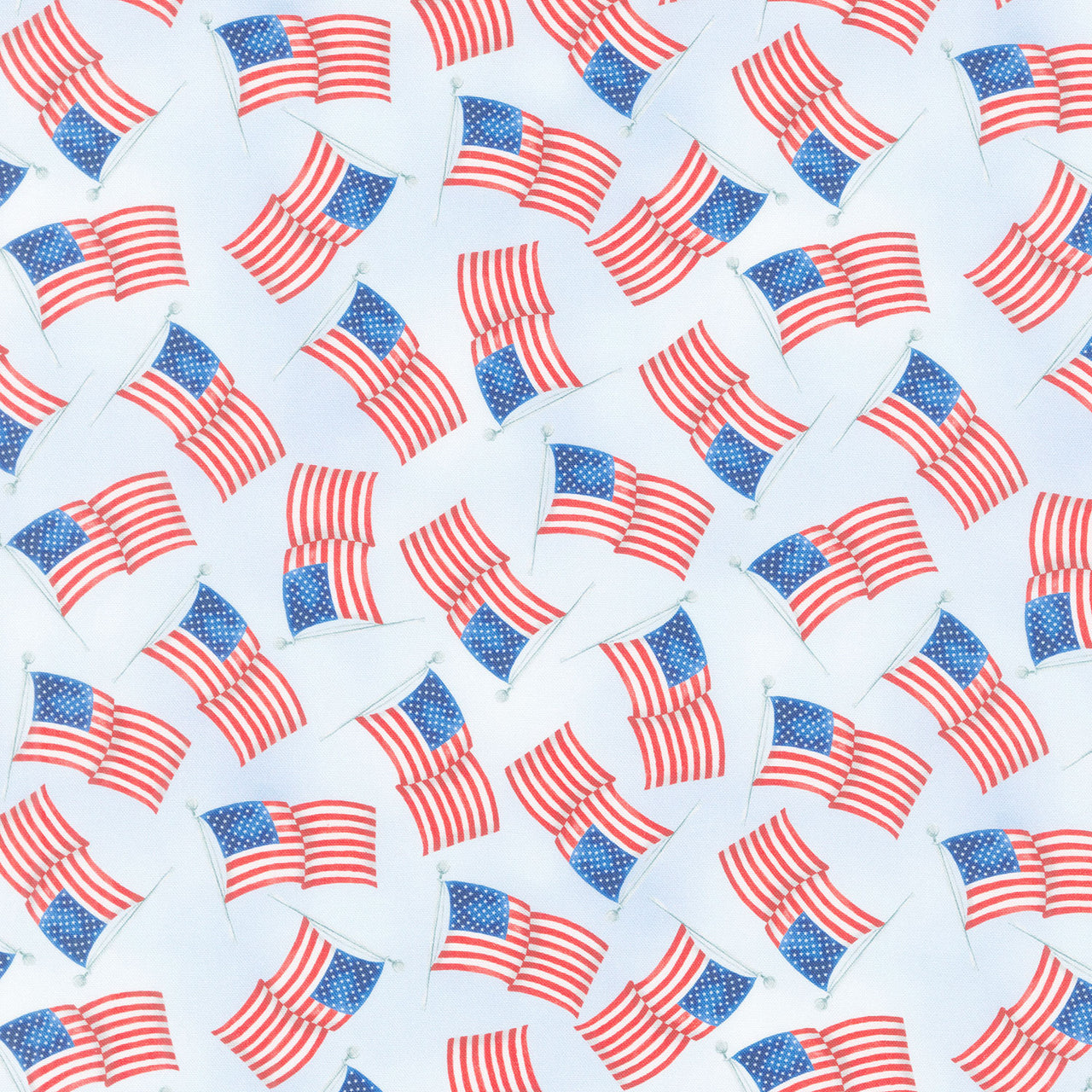 Faith, Family, Freedom - USA Flags Light Blue Yardage Primary Image