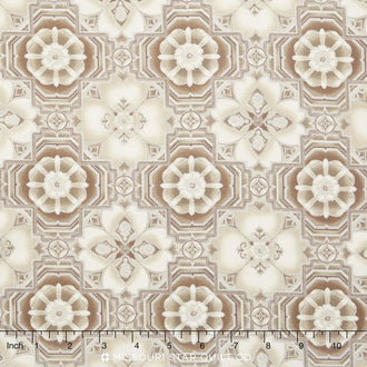La Scala - Onyx Colorstory Large Flowers Natural Metallic Yardage