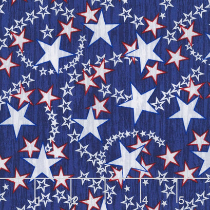 Liberty - Multi Stars Navy Yardage
