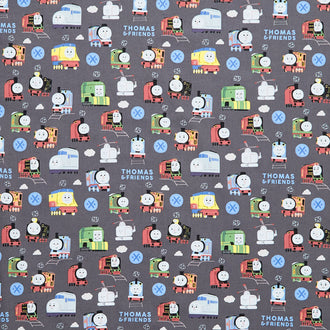 Thomas and Friends Sodor Railway - Trains Main Charcoal Yardage