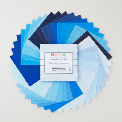 Kona Cotton - Blues November 2025 Charm Pack