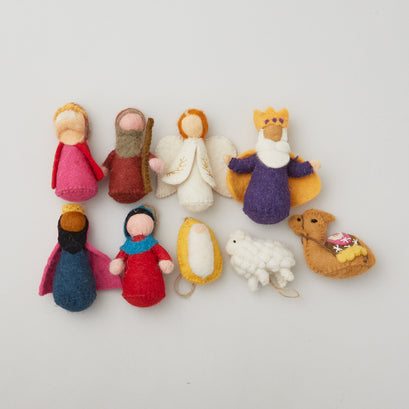 Handmade Wool Felt Nativity in Box