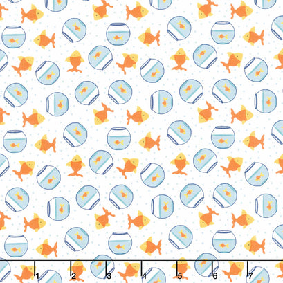 Pets - Goldfish White Yardage