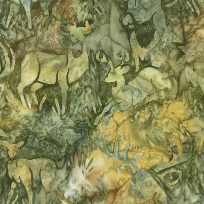 Artisan Batiks - Wildlife Sanctuary Deer Moss Yardage