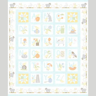 Little Chicks - Alphabet Aqua Flannel Panel