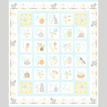 Little Chicks - Alphabet Aqua Flannel Panel