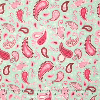 Rodeo Rider - Paisley Mint Flannel Yardage