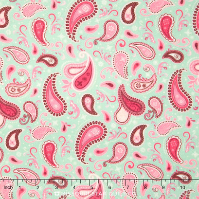 Rodeo Rider - Paisley Mint Flannel Yardage