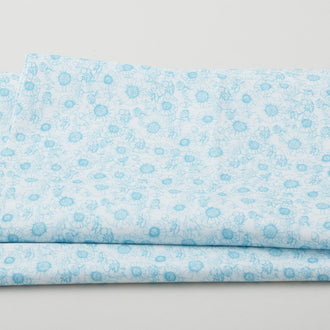 Sunshine And Sandcastles - Mono Wildflowers Blue 2 Yard Cut