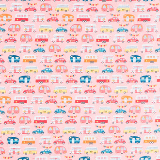 Gone Glamping - Campers Pink Yardage