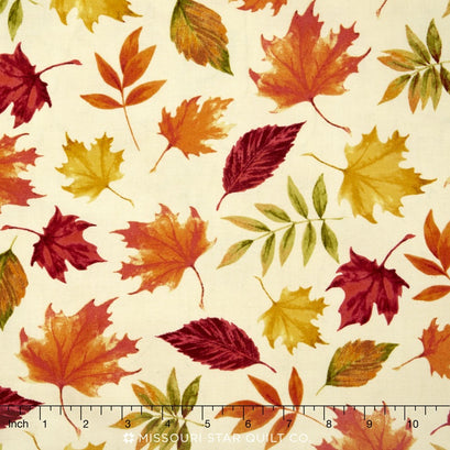 Autumn Hues - Autumn Leaves Cream Yardage