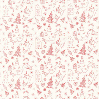 Christmas is in Town - Doodles Cream Yardage